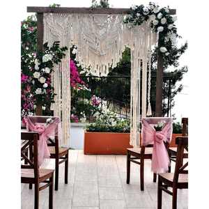 Cortina Decorativa Hecha a Mano para Colgar en la Pared, Fondo de Arco para Bodas, Decoración para Eventos y Fiestas, Tapiz Decorativo para Bodas - Product Image 1
