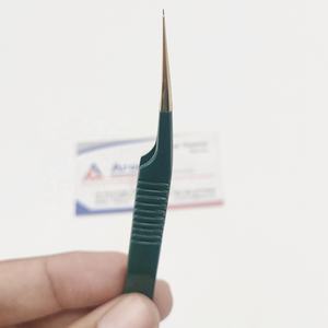 Pince à épiler d'extension de cils Dumont noire d'isolation de pointe dorée professionnelle avec logo personnalisé pochette en PVC en acier inoxydable vente en gros - Product Image 2