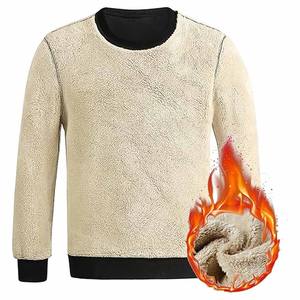 Sudadera de cuello redondo de lana para hombre, sudaderas con capucha y sudaderas informales gruesas cálidas para invierno - Product Image 4