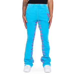 Nuevos pantalones vaqueros rasgados Retro personalizados, pantalones Cargo rectos para hombre, pantalones acampanados de gran tamaño, pantalones de chándal holgados de algodón 100% para hombre - Product Image 4