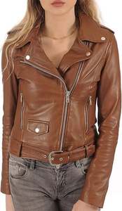 Chaqueta de cuero para mujer/chaqueta de cuero genuino para mujer/chaqueta de cuero de longitud corta para mujer chaqueta de cuero - Product Image 5