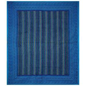 ผ้าปูที่นอนผ้าฝ้ายสองชั้นพร้อมปลอกหมอน2ใบผ้าปูที่นอนผ้าทอมือและปลอกหมอนชุด AKDB1002 240 TC สีน้ำเงิน - Product Image 3