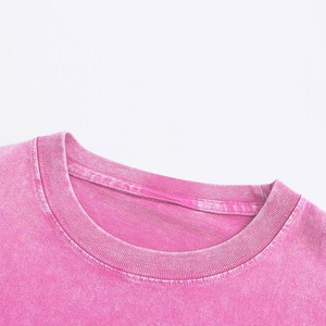 Couleur rose 2025 dernière conception usine en gros logo personnalisé hommes chemises délavées à l'acide à manches courtes t-shirt décontracté ensemble double - Product Image 2