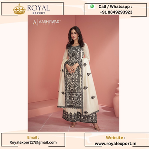 Lanzamiento de la nueva colección exclusiva de trajes de corte recto pakistaní de seda Aashirwad disponible a precio mayorista por Royal Export - Product Image 6