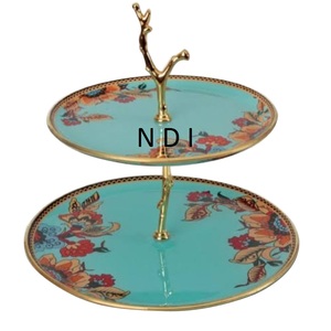 Plato de servir para pasteles de cumpleaños de estilo lujoso con acabado en oro y diseño personalizado para decoración de mesa. - Product Image 6