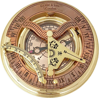 Horloge-boussole solaire suspendue en laiton et cuivre antique de 3,5 pouces avec étui par Calvin Handicraft