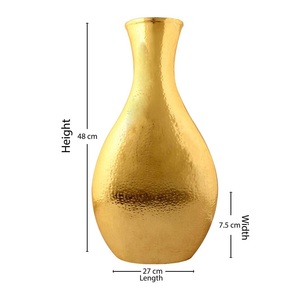 Jarrones de flores de lujo para Decoración de mesa de Hotel, maceta de Color dorado de la mejor calidad, jarrones FUNDIDOS DE ALUMINIO de tamaño personalizado, novedad - Product Image 2