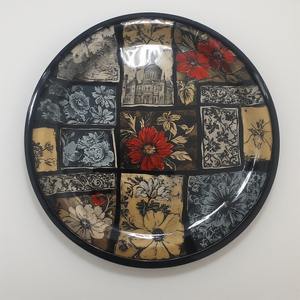 Placa de cargador de resina Golden Pearl Burst, acentos metálicos, diseño Art Deco ligero para decoración moderna del hogar, celebraciones navideñas - Product Image 4