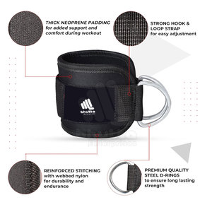 Sangles de cheville réglables pour la musculation en salle de sport pour hommes, en nylon, antidérapantes, avec fermeture auto-agrippante, haute qualité - Product Image 2