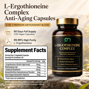 Cápsulas de L-Ergotioneína de Marca Privada, Complejo Antioxidante Mitocondrial, Suplemento Dietético con PQQ y Glutatión, Sin Azúcar - Product Image 2