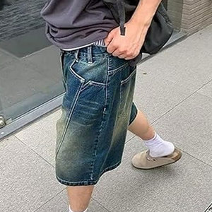 Best Selling Men's High Street Style Hot <b>Sale</b> Light <b>Weight</b> Cotton Oversized Shorts Breathable Loose Fit Solid Pattern <b>for</b> Men - Product Image 4