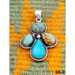 Pendentifs et breloques artisanaux du Sud-Ouest # 8 Turquoises et Argent Sterling Design Élégant et Luxueux - Product Image 3