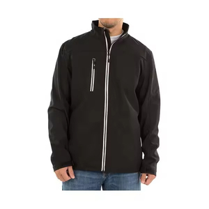 Men's Windproof Water-Resistant Winter Denim <b>Jacket</b> Stand Hooded Design Solid Color Polyester/Cotton Quilted Coat <b>Fleece</b> <b>Lining</b> - Product Image 1