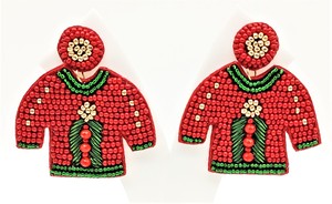 Pendientes de Navidad geométricos bonitos de moda, casa de dulces, camión, árbol de Navidad, bola, muñeco de nieve, colgante, perlas, aniversario - Product Image 4