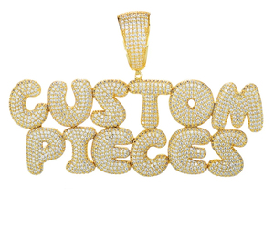 Colgante de Diamante Moissanita Redondo de Plata de Ley 925 con Incrustaciones de Circonitas, Estilo Hip Hop, Personalizado - Product Image 1