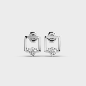 Pendientes de Diamantes Cuadrados Geométricos Cultivados en Laboratorio para Mujer, Joyería Personalizada, Plata de Ley 925 Maciza, Chapado en Rodio, Regalo de Lujo - Product Image 1