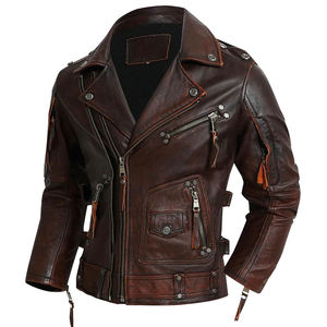 2024 OEM Service Chaquetas de cuero Hombres Color negro Hombres Chaqueta de cuero Producto de manga completa Chaqueta de cuero para hombres - Product Image 1