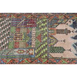 Tapis turc, tapis d'appoint 3,3x5,3 pieds, tapis vintage en laine à imprimé animal bleu - Product Image 4