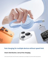 Câble de charge sans fil rétractable 4 en 1, charge rapide 100W, type-C, gaine en silicone cuivre étamé pour téléphone, ordinateur intelligent
