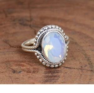 <b>Angel</b> Aura Quartz Ring 925 Sterling Silver Handmade Faceted Oval Quartz Filigree Split Band Women Ring - Product Image 2