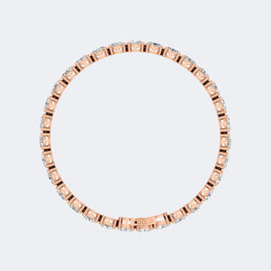 Pulsera de tenis de oro con diamantes cultivados en laboratorio de 9.30 quilates, corte ovalado y engaste de púas, color E, joyería genuina de alta gama para mujer - Product Image 6