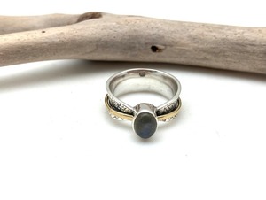 Joyería de piedras preciosas de labradorita para mujer, anillo de estilo bohemio de plata, joyería de plata de ley 925, anillo hecho a mano de tendencia, Regalo para mamá - Product Image 2