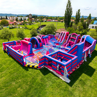 Parcours d'obstacles gonflable en PVC, parc à thème géant, aire de jeux gonflable extérieure personnalisée, y compris toboggan, jeux sportifs et obstacles