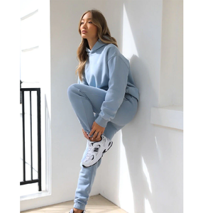 Survêtement femme qualité supérieure personnalisé DTG imprimé Logo 100% coton lourd 400GSM surdimensionné survêtements pour femme - Product Image 2