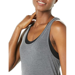 Vente en gros de débardeur en coton sans manches avec logo personnalisé chenille brodée pour femmes pour musculation, fitness et salle de sport - Product Image 4