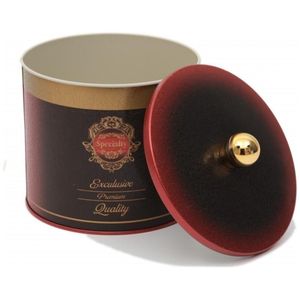 Kontensan EF14283 1.7L Metal Round Canister with Knob Handle Specialty Red 140x125mm - Product Image 3