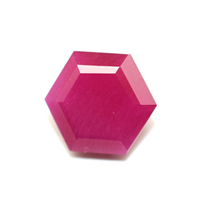 Hexagone rubis opaque à facettes de 6 mm à 20 mm pierre précieuse en vrac rubis rouge foncé créée en laboratoire pour la fabrication de bijoux à bricoler soi-même. - Product Image 1