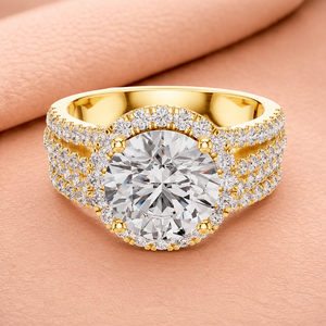 Bague de fiançailles en diamant taille ovale, baguette conique, classique pour femme, diamants de laboratoire certifiés IGI, or massif 14 carats plaqué rhodium - Product Image 3