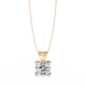 Fabulous 18K <b>Solid</b> <b>Gold</b> <b>Pendant</b> Necklace with 2.18ct Round Lab Grown Diamond Women's Engagement Accessory - Product Image 3