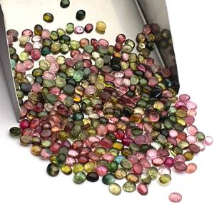 Cabochon de pierres précieuses en vrac ovale 2-12mm Multi Tourmaline naturelle pour la fabrication de bijoux avec certificat IGI - Product Image 4