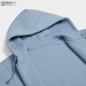 Sudaderas con capucha para mujer estilo coreano 70% algodón 30% poliéster reciclado gris medio Sudadera ligera Regular sudaderas con capucha de punto - Product Image 6