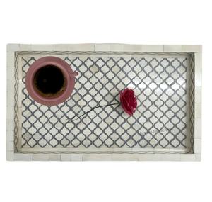 Bandeja para servir con incrustaciones de hueso de madera Natural, ecológica, personalizada, de alta calidad, hecha a mano, para restaurantes, hoteles, de la India - Product Image 3