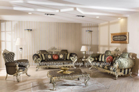Ensemble de canapés de salon 8 places en teck, style européen luxueux et moderne, pour villas de luxe