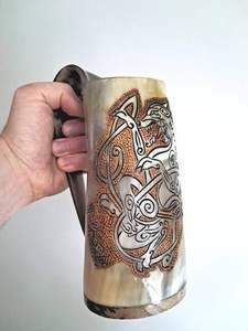 Mugs en corne de viking naturels, finis à la main, qualité supérieure, vente en gros - Product Image 4