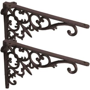 Soportes de metal de hierro fundido ornamentales con volutas intrincados para proyectos de restauración arquitectónica vintage decoraciones de jardín - Product Image 1