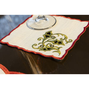 Juego de Textiles de Mesa Bordados Navideños de 13 Piezas, Camino de Mesa de Poliéster y Lino Resistente a las Manchas para Uso Doméstico - Product Image 5