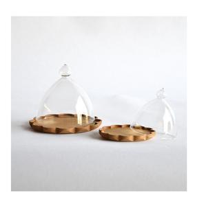 Plaque ronde en métal de support de gâteau de tasse de serveur de nourriture classique d'utilisation d'hôtel avec le plateau de gâteau de vente de dôme de verre - Product Image 2