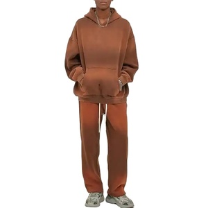 Chándal de lavado ácido para hombre, hecho a medida con material transpirable, colores personalizados, tamaños, logotipos, incluye pantalones de chándal para hombre - Product Image 1