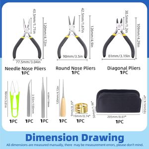 8Pcs Trang Sức Làm Kìm Công Cụ Kit Bao Gồm Kim Mũi Kìm Dây Máy Cắt Nhíp Thimble Vòng U-Hình Dạng Kéo Cho Đồ Trang Sức - Product Image 2