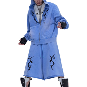 Sudadera con capucha y cremallera descolorida de gran tamaño de algodón francés Terry Vintage con logotipo personalizado Asid Wash Streetwear Distress Screen Print para hombres - Product Image 6