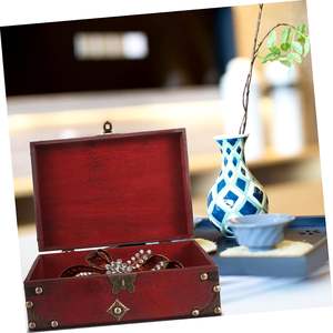 Antique Jewelry <b>Box</b> Wooden <b>Box</b> with Lock Wood <b>Makeup</b> Organizer Earring Organizer Jewelry <b>Box</b> Wooden - Product Image 3