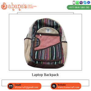 Sac à dos d'ordinateur portable en coton de grande capacité du fournisseur népalais pour adolescents Fermeture à glissière pour un usage quotidien - Product Image 5