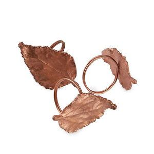 Servilletero de hoja de arce antiguo, servilletero de latón macizo - Product Image 2