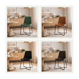 เก้าอี้รับประทานอาหารหนังบัฟฟาโลโครงโลหะ |   ที่นั่งร้านอาหารสไตล์อินดัสเทรียล ดีไซน์ทันสมัยแบบมินิมอล |   น้ำหนักเบา เป็นมิตรกับสิ่งแวดล้อม B2B - Product Image 5