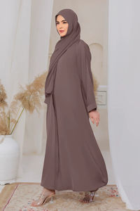 Casual Wear <b>Islamic</b> <b>Clothing</b> Solid Color Customized New Design Ladies Abaya for Sale Long Sleeves Ladies New Abaya OEM Service - Product Image 4