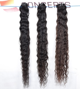 Vente en gros d'extensions de cheveux vierges 100% cheveux humains de temple indien bon marché en paquet de style de vague naturelle double trame crépus bouclés - Product Image 3